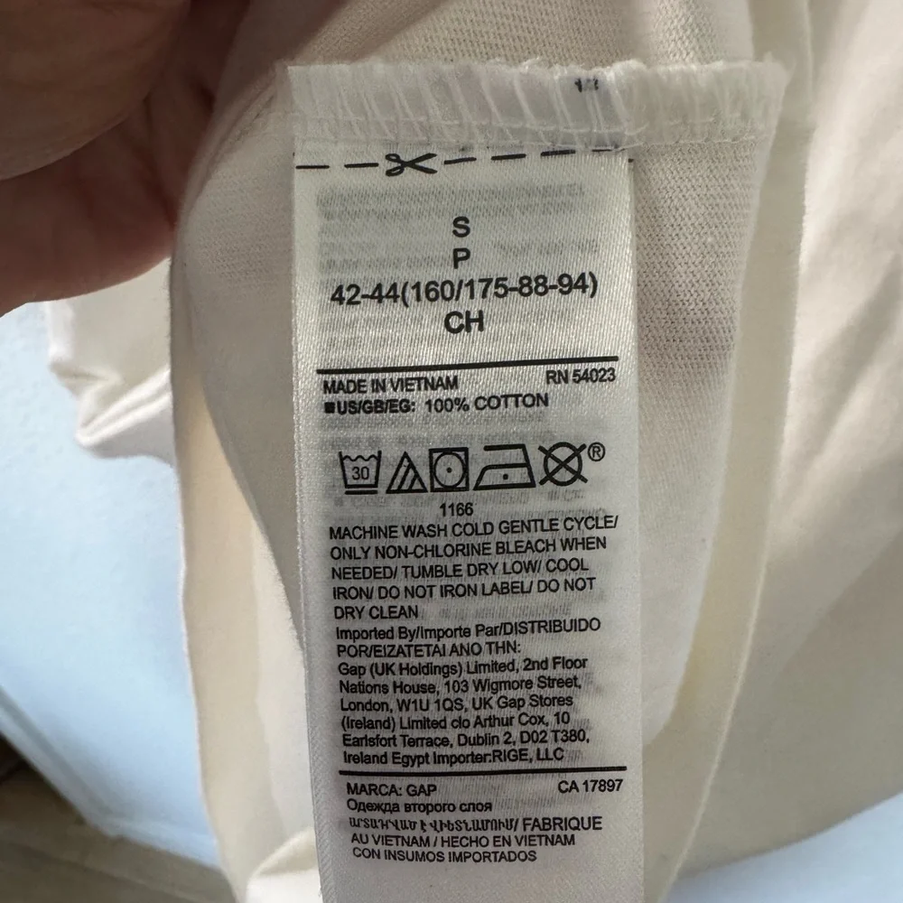 NWT Gap 100% Cotton Casual White T-Shirt Dress with Pocket Women’s Small - Picture 7 of 7